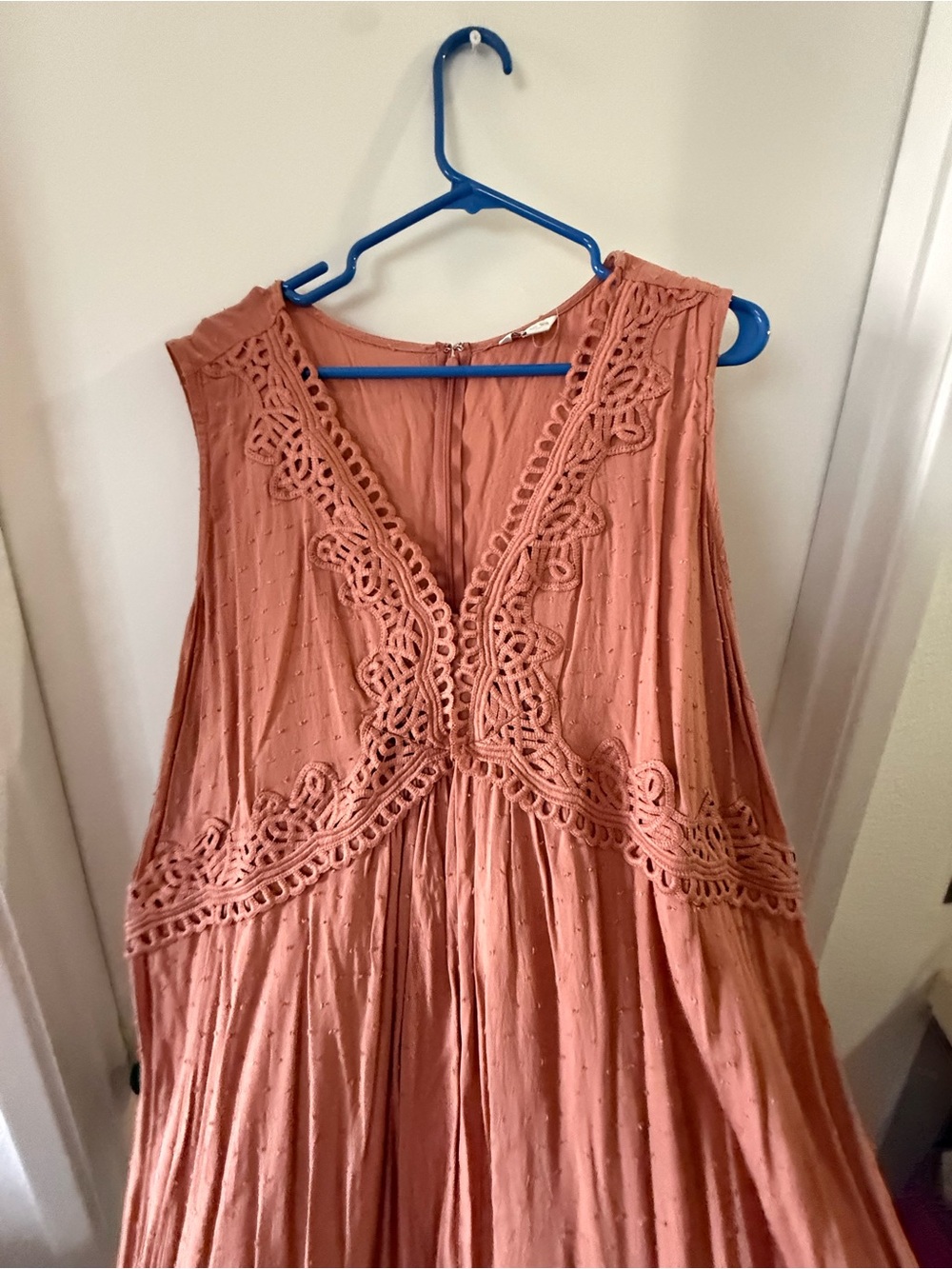 cato est 1946 Woman’s Plus Blush Maxi Dress 26/28W Embroidered Top Ruffle Bottom